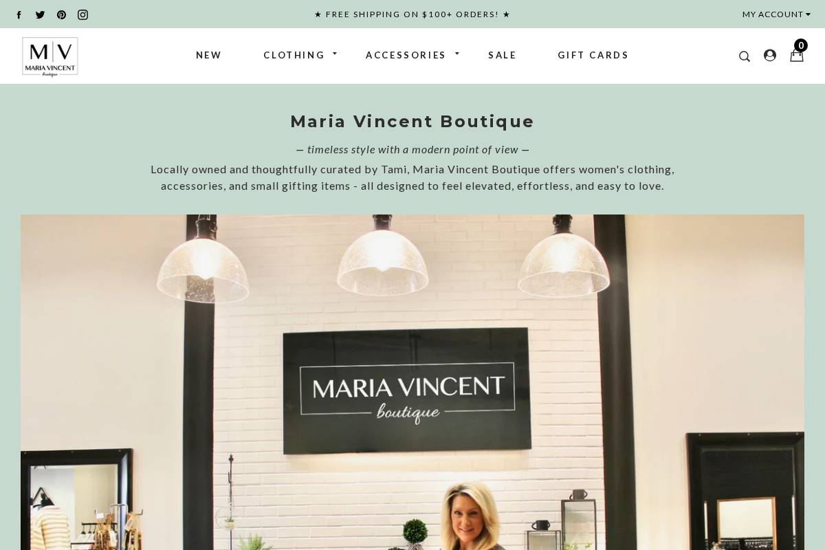 mariavincent.com homepage screenshot