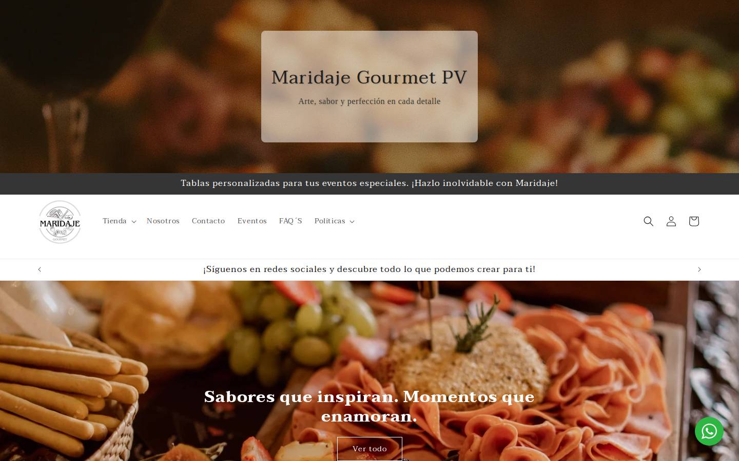 maridajegourmetpv.com homepage screenshot