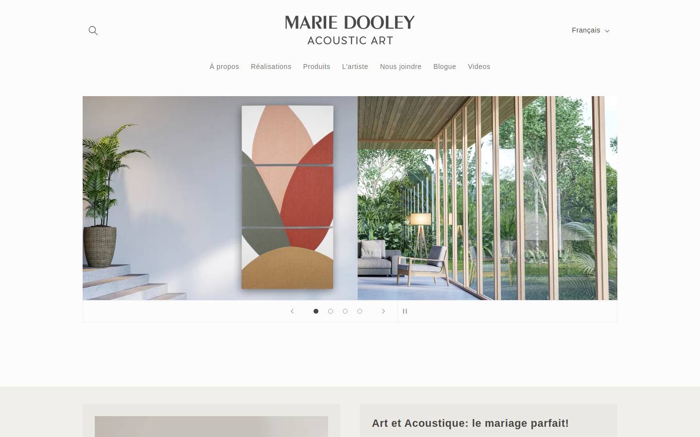 mariedooleyacousticart.com homepage screenshot