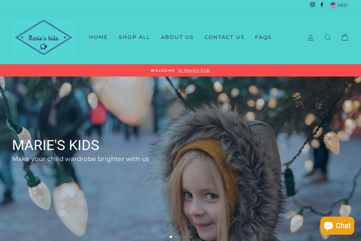 mariekids.com homepage screenshot