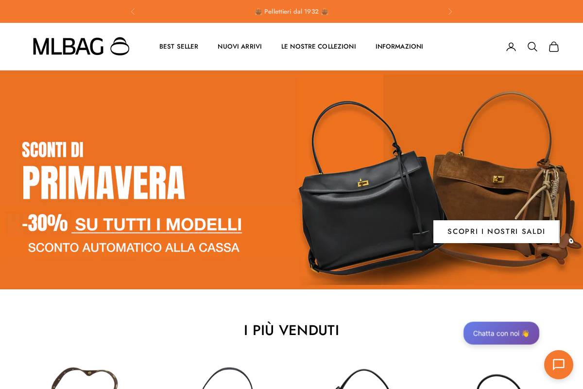 Marie Louise Bag homepage screenshot