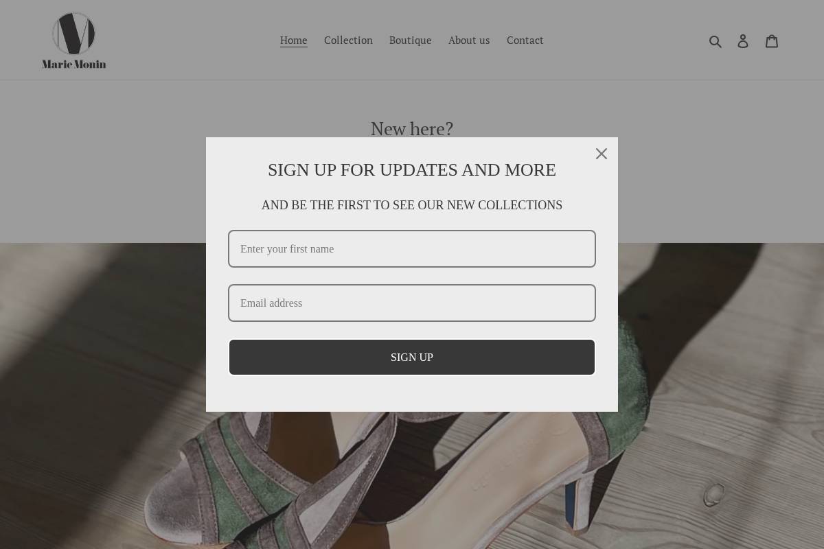 Marie Monin homepage screenshot