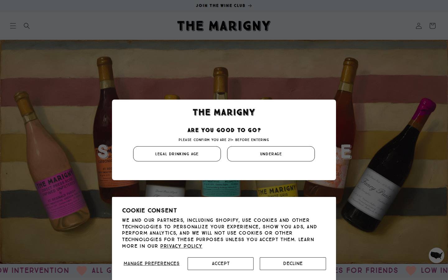 marigny-wines.com homepage screenshot