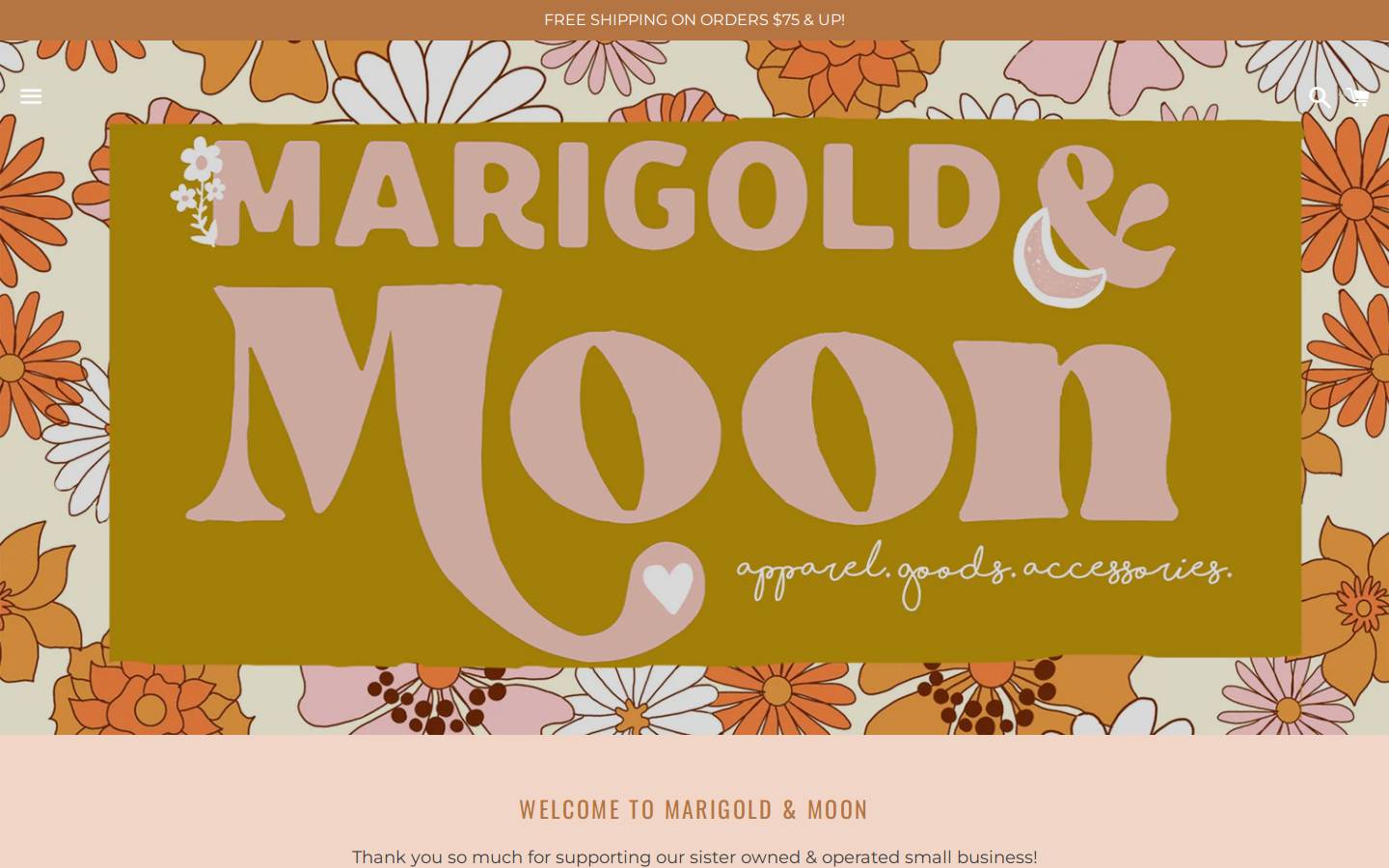 marigoldandmoon.com homepage screenshot