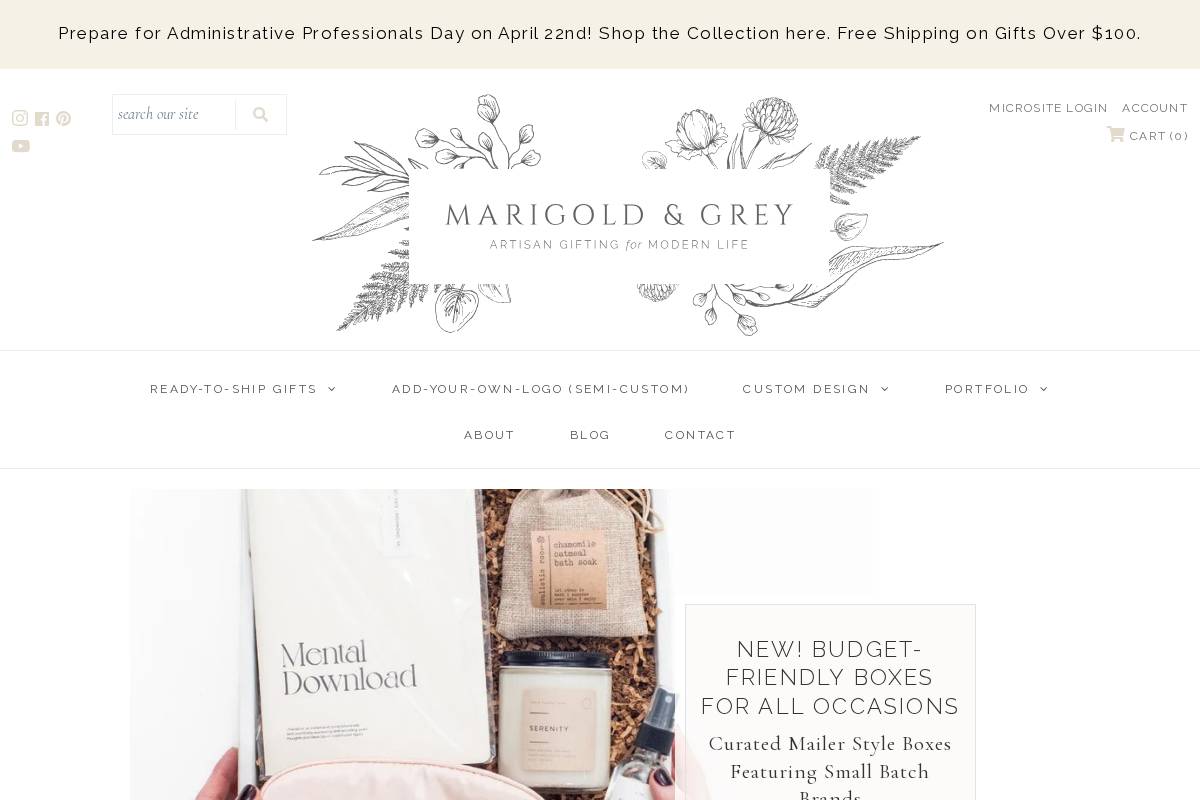 Marigold & Grey homepage screenshot
