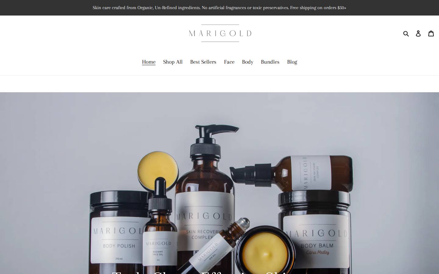 marigoldsalve.com homepage screenshot