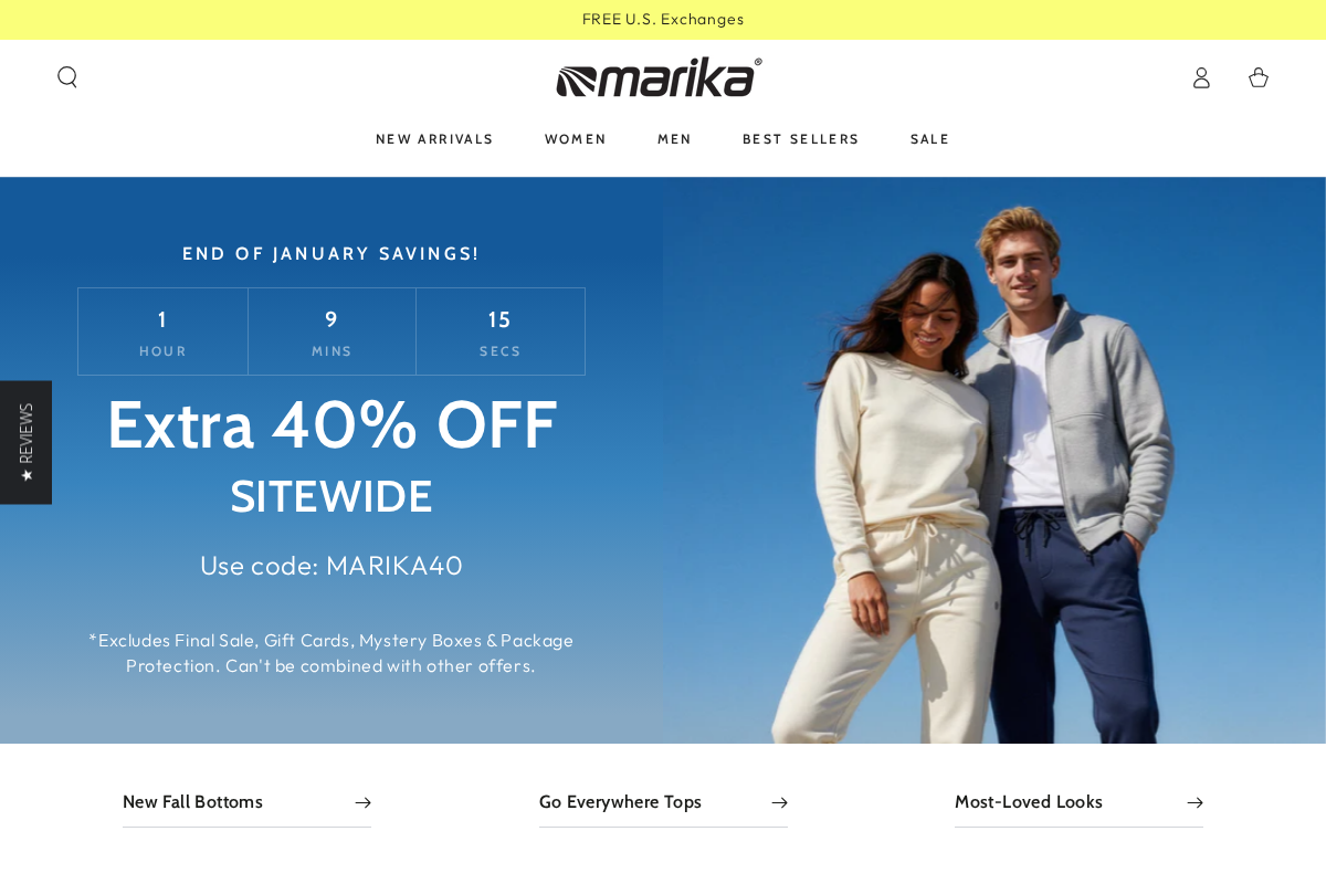Marika Fitness homepage screenshot