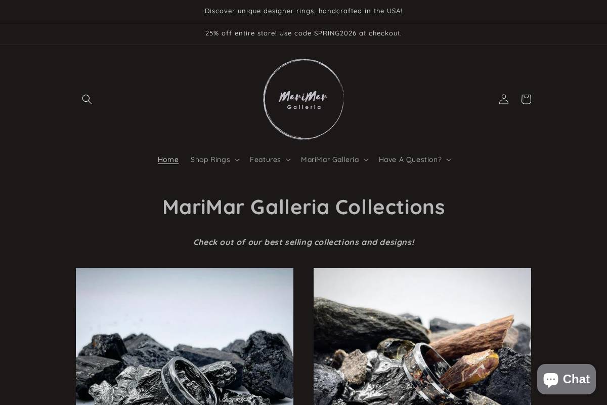 marimargalleria.com homepage screenshot