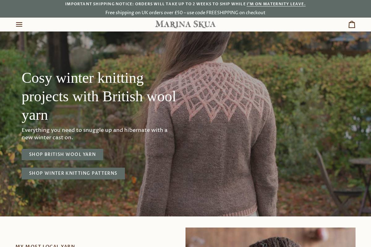 Marina Skua homepage screenshot