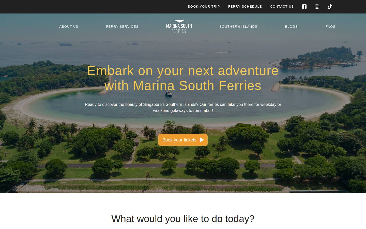 marinasouthferries.com homepage screenshot