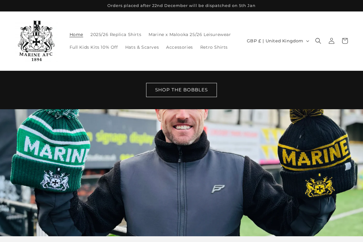 Marine Football Club homepage screenshot