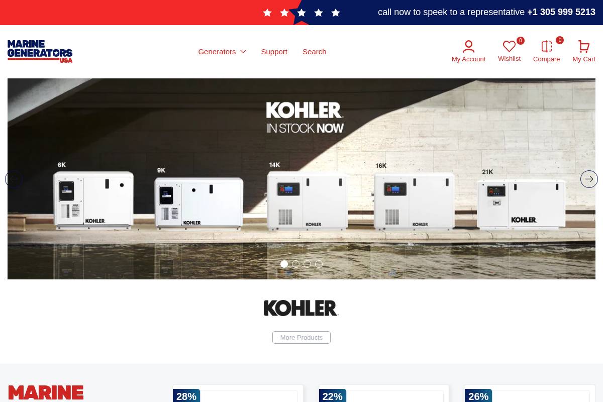 marinegeneratorsusa.com homepage screenshot