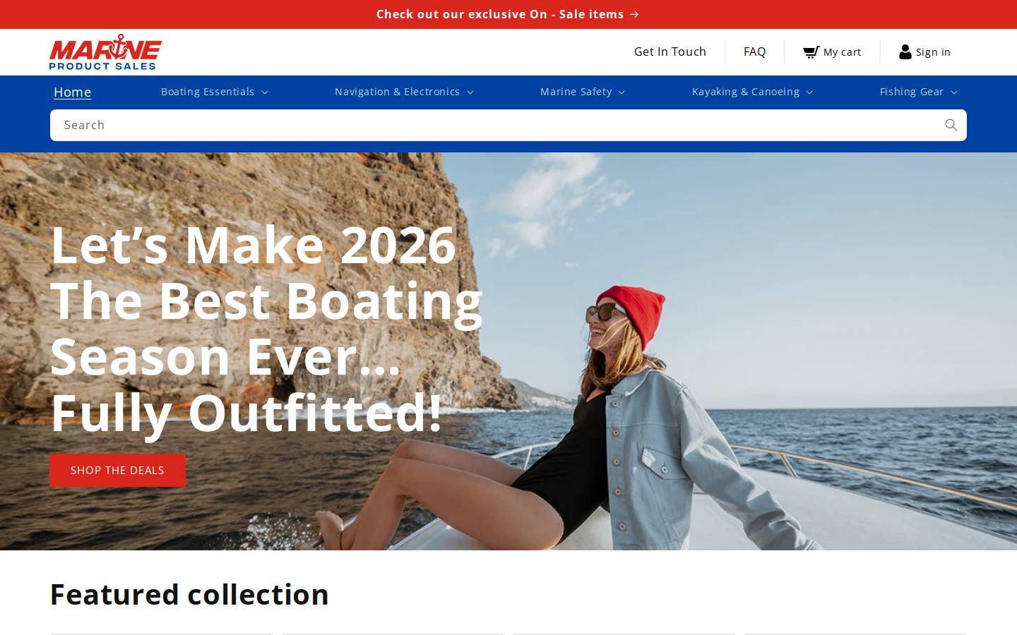 Marineproductsales homepage screenshot