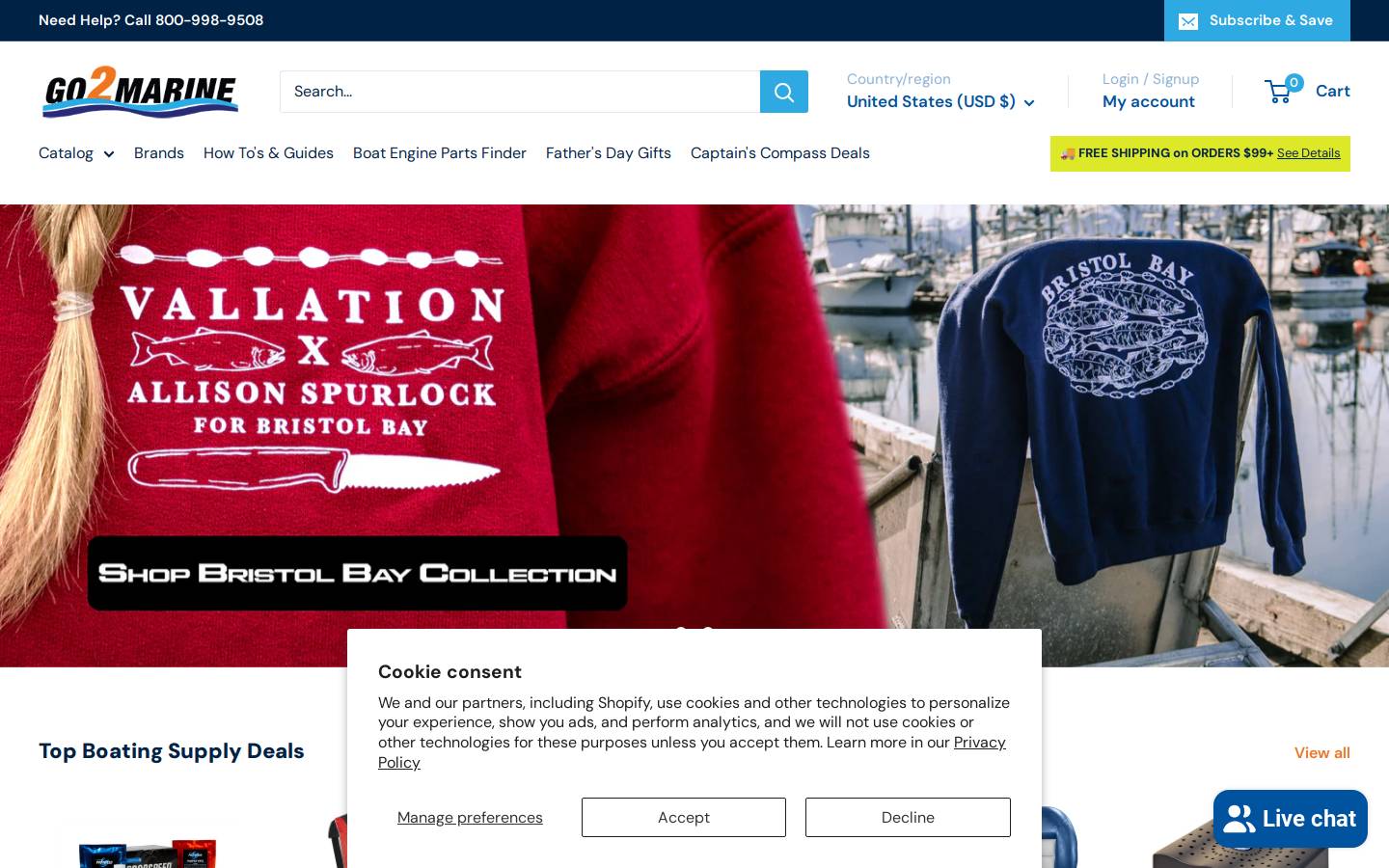 marinersupply.com homepage screenshot