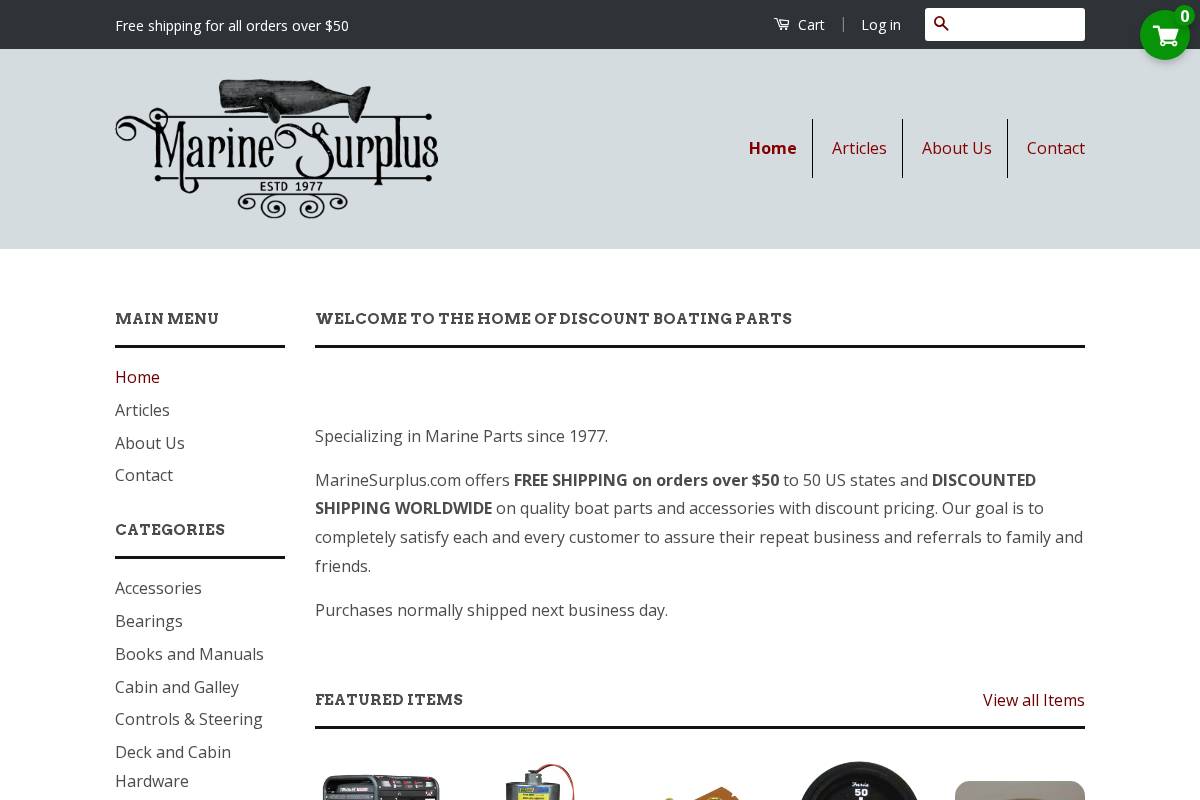 marinesurplus.com homepage screenshot