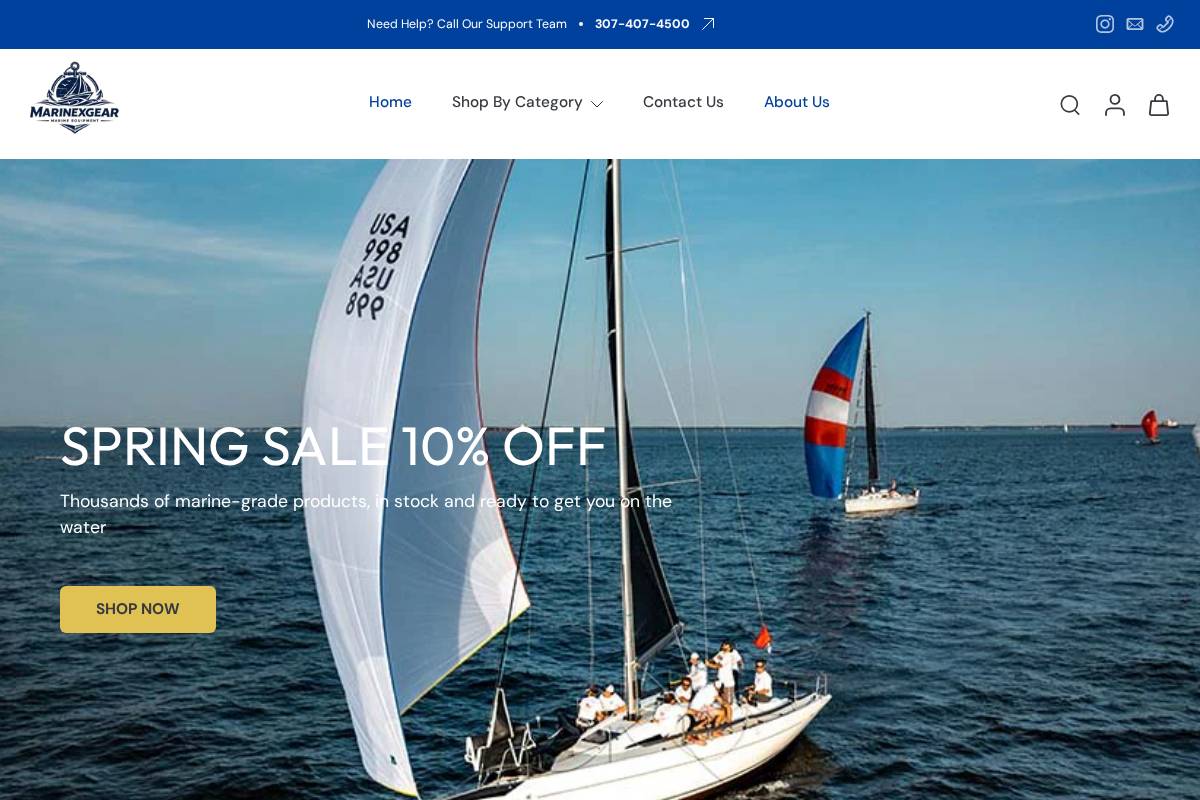 marinexgear.com homepage screenshot
