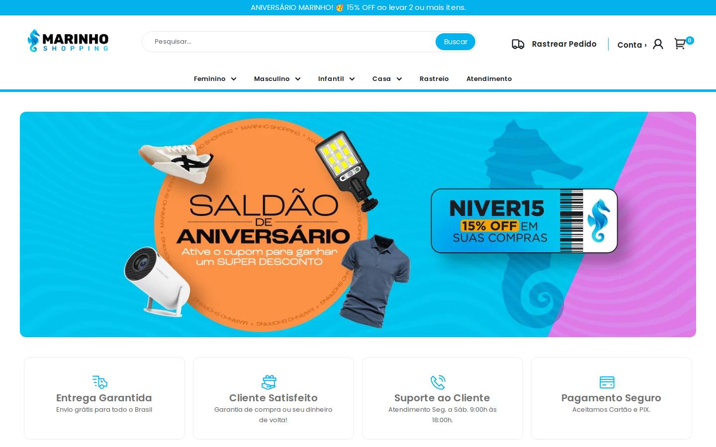 marinhoshopping.com homepage screenshot