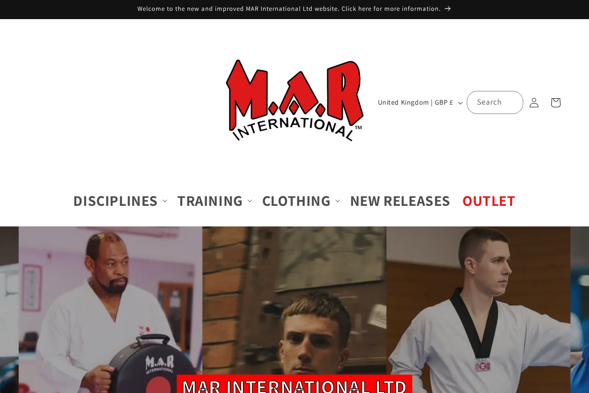 marinternational.co.uk homepage screenshot