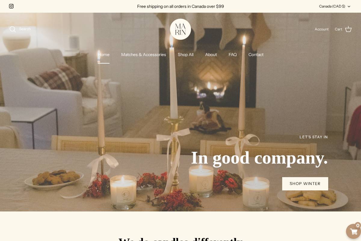 marinthebrand.com homepage screenshot