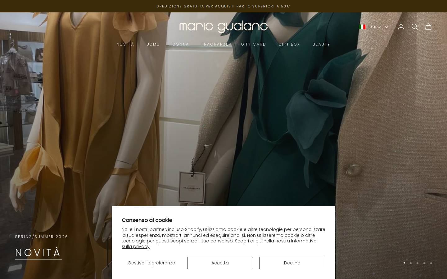 Mario Gualano homepage screenshot