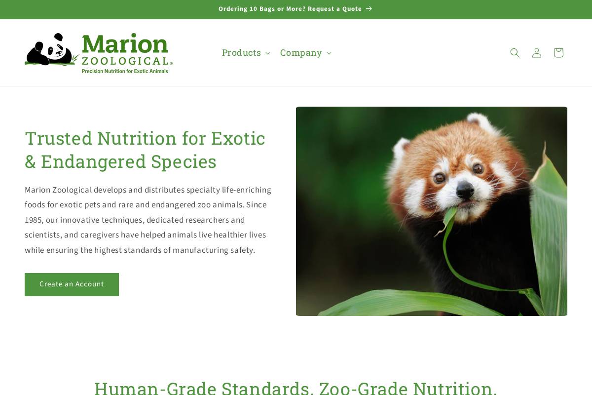 marionzoological.com homepage screenshot