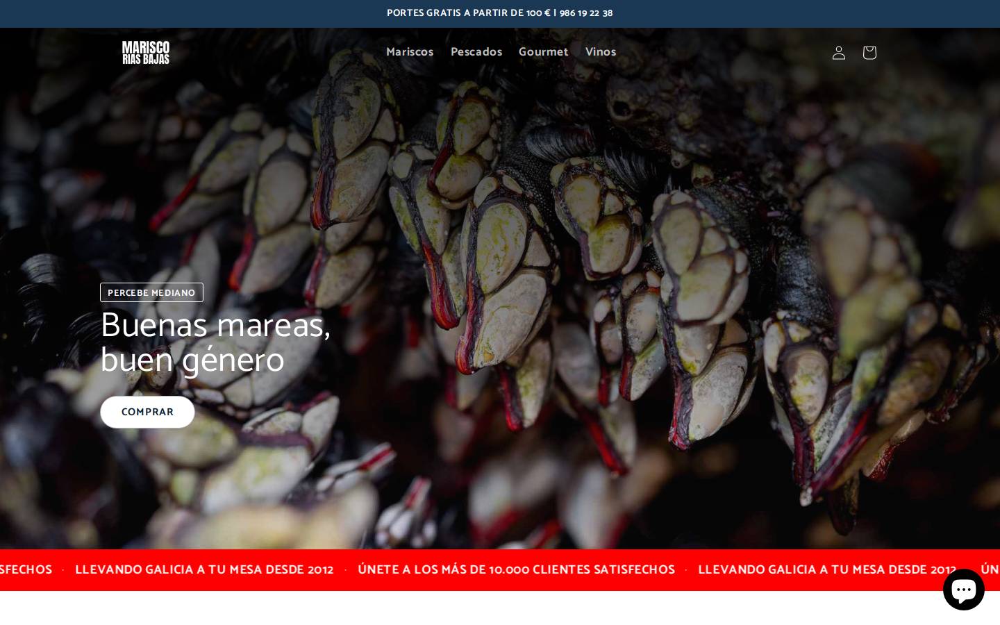 mariscoriasbaixas.com homepage screenshot