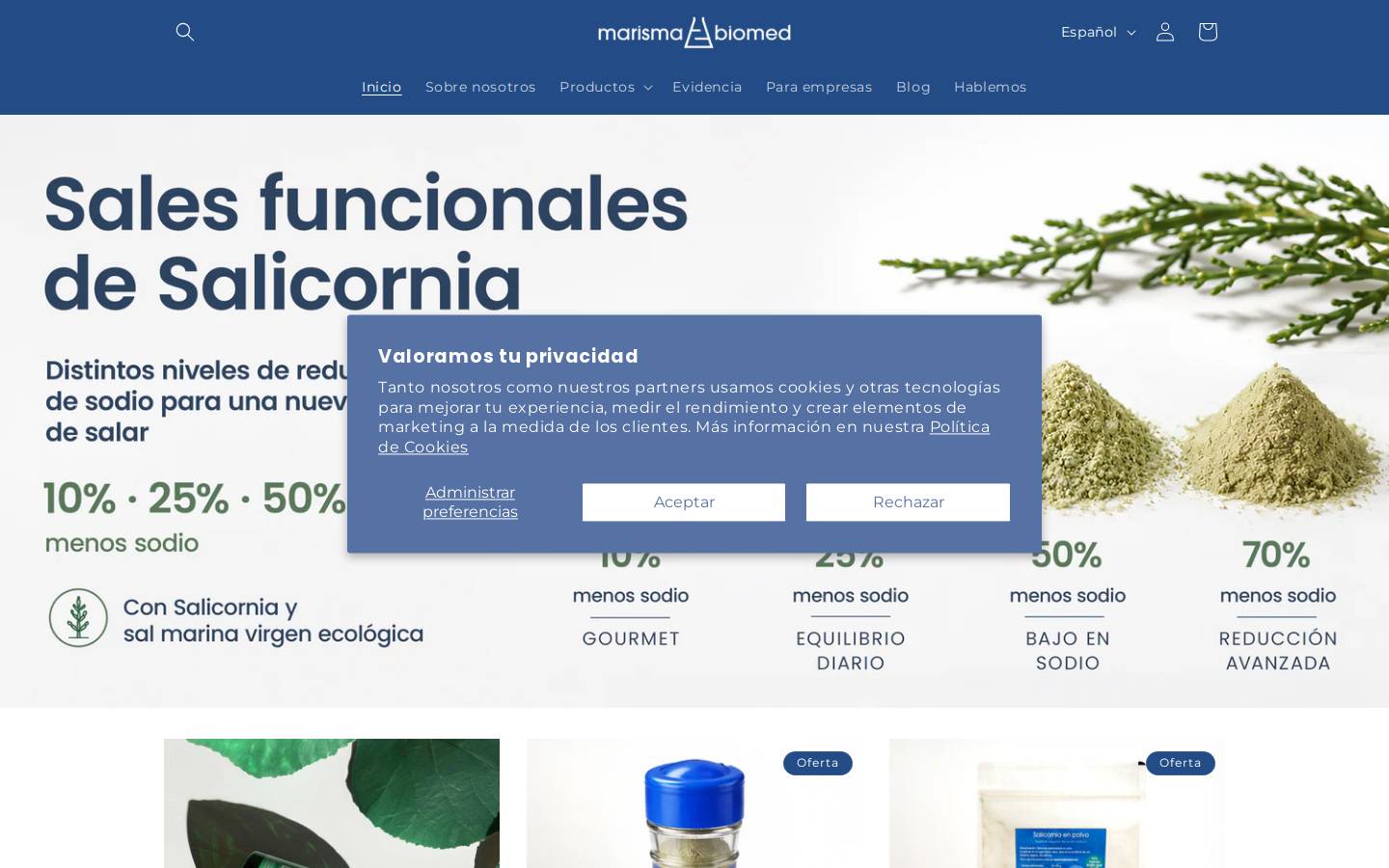 marismabiomed.com homepage screenshot