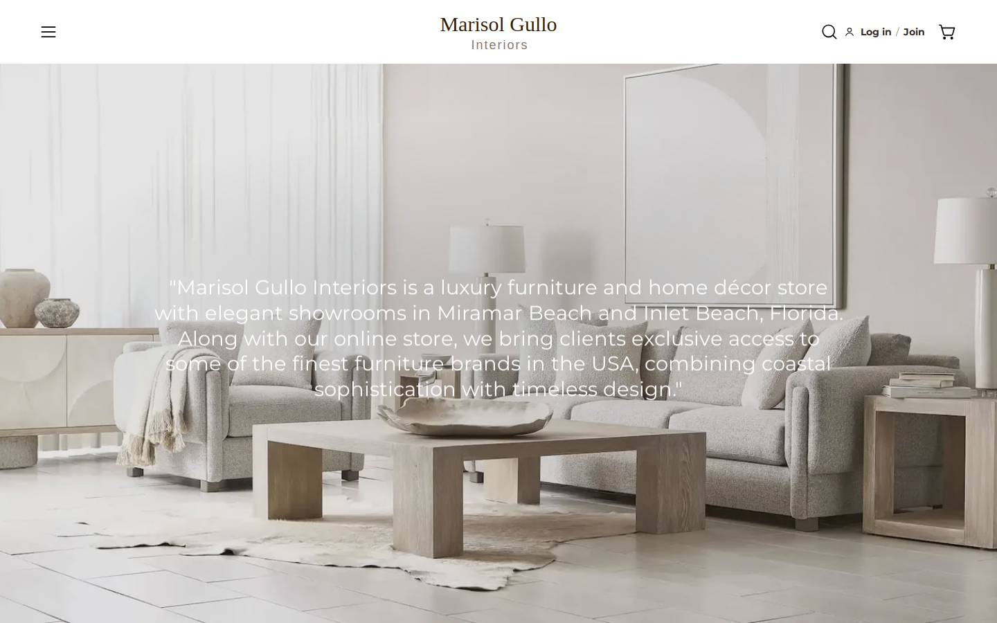 marisolgullointeriors.com homepage screenshot
