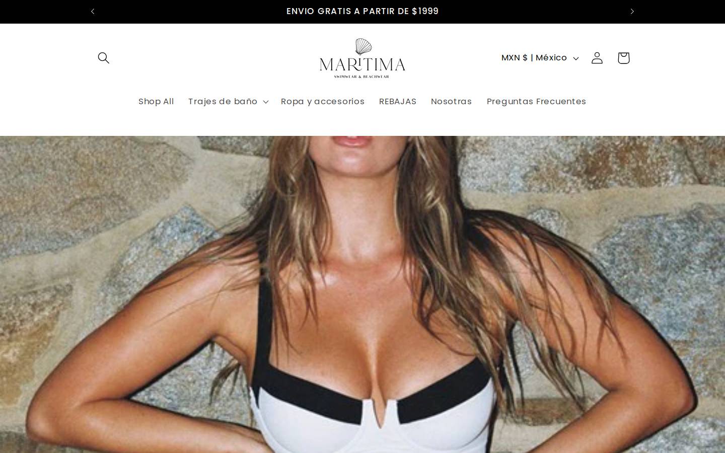 maritimabeachwear.com homepage screenshot