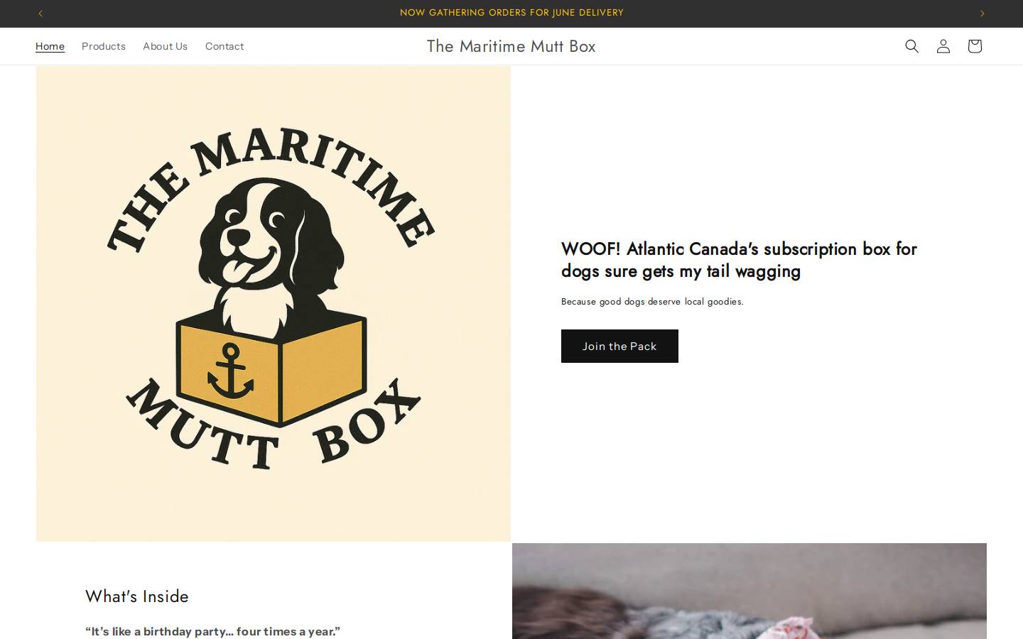 maritimemuttbox.com homepage screenshot
