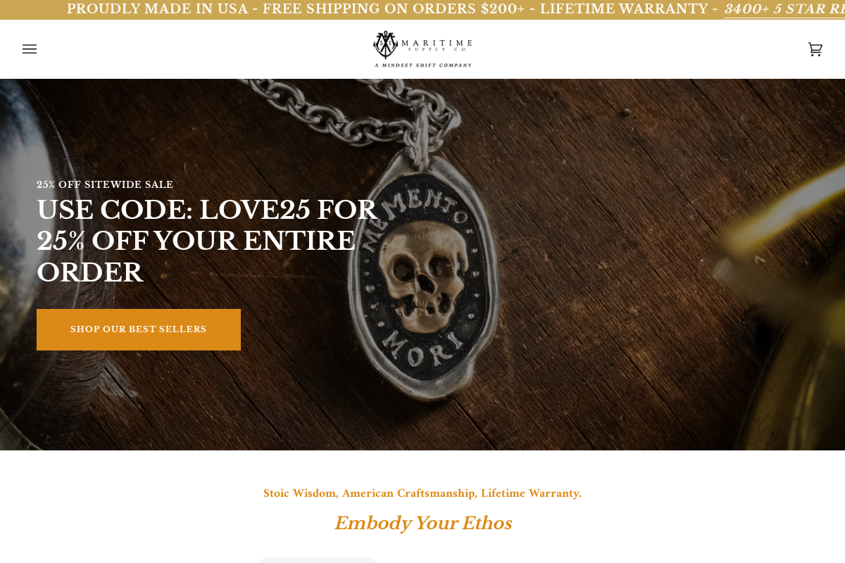 maritimesupplyco.com homepage screenshot