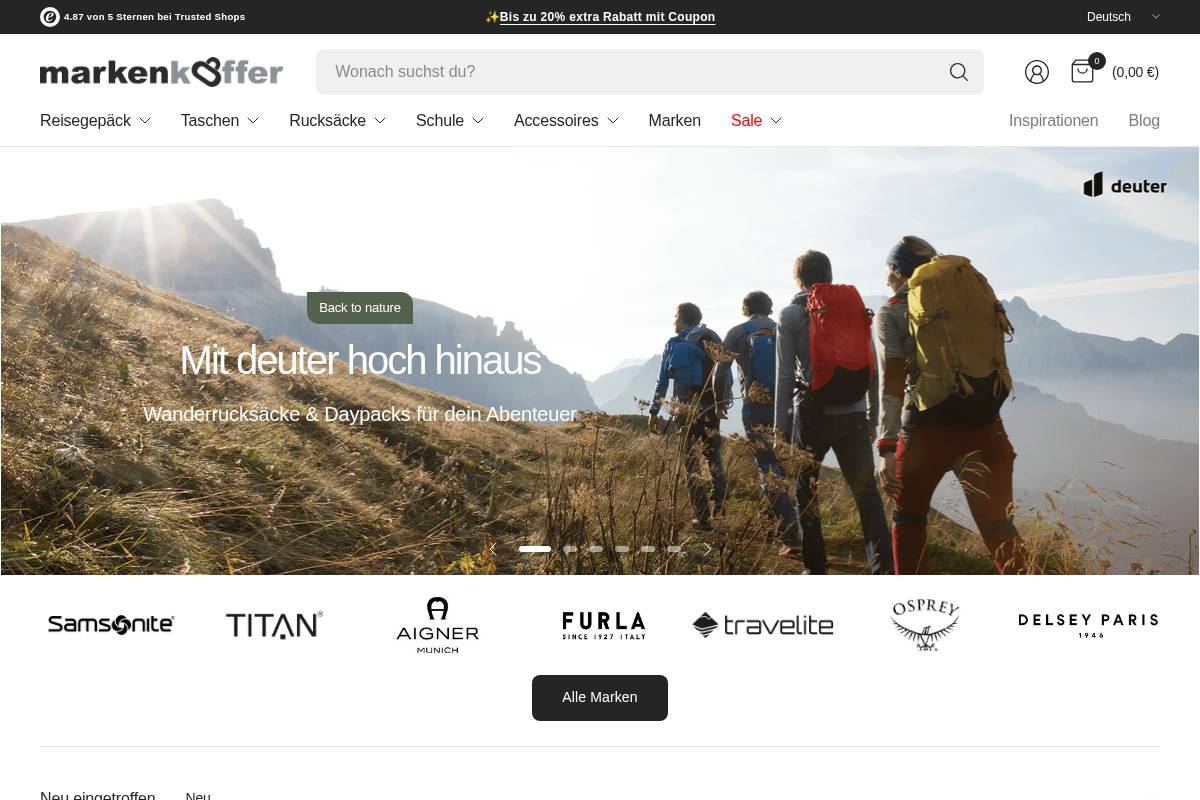 Markenkoffer homepage screenshot