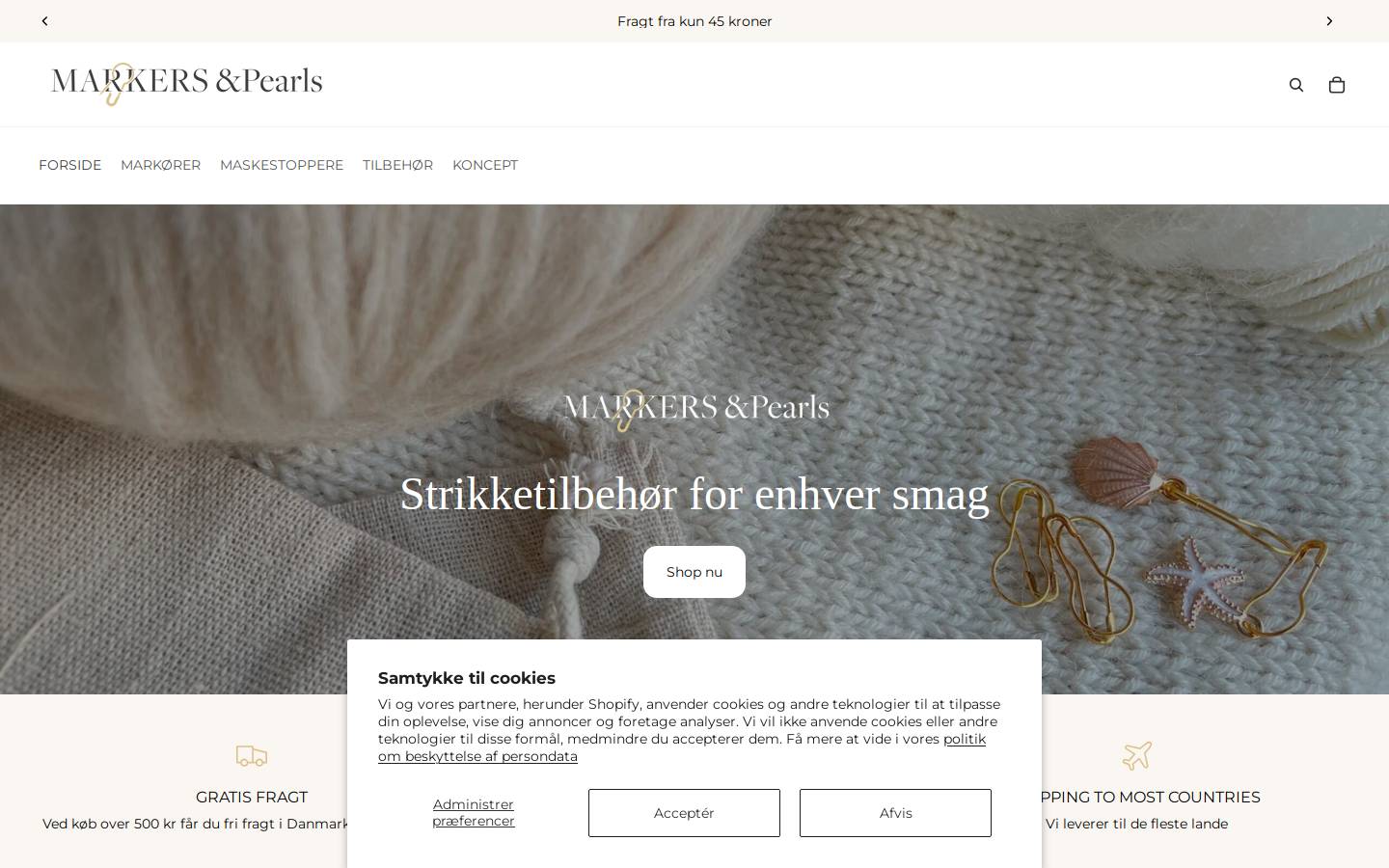markersandpearls.com homepage screenshot