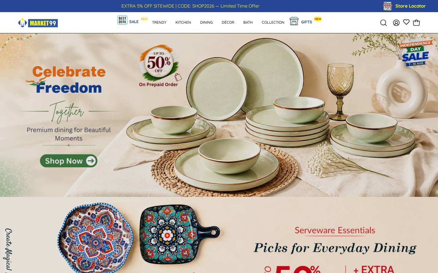 Market99 homepage screenshot