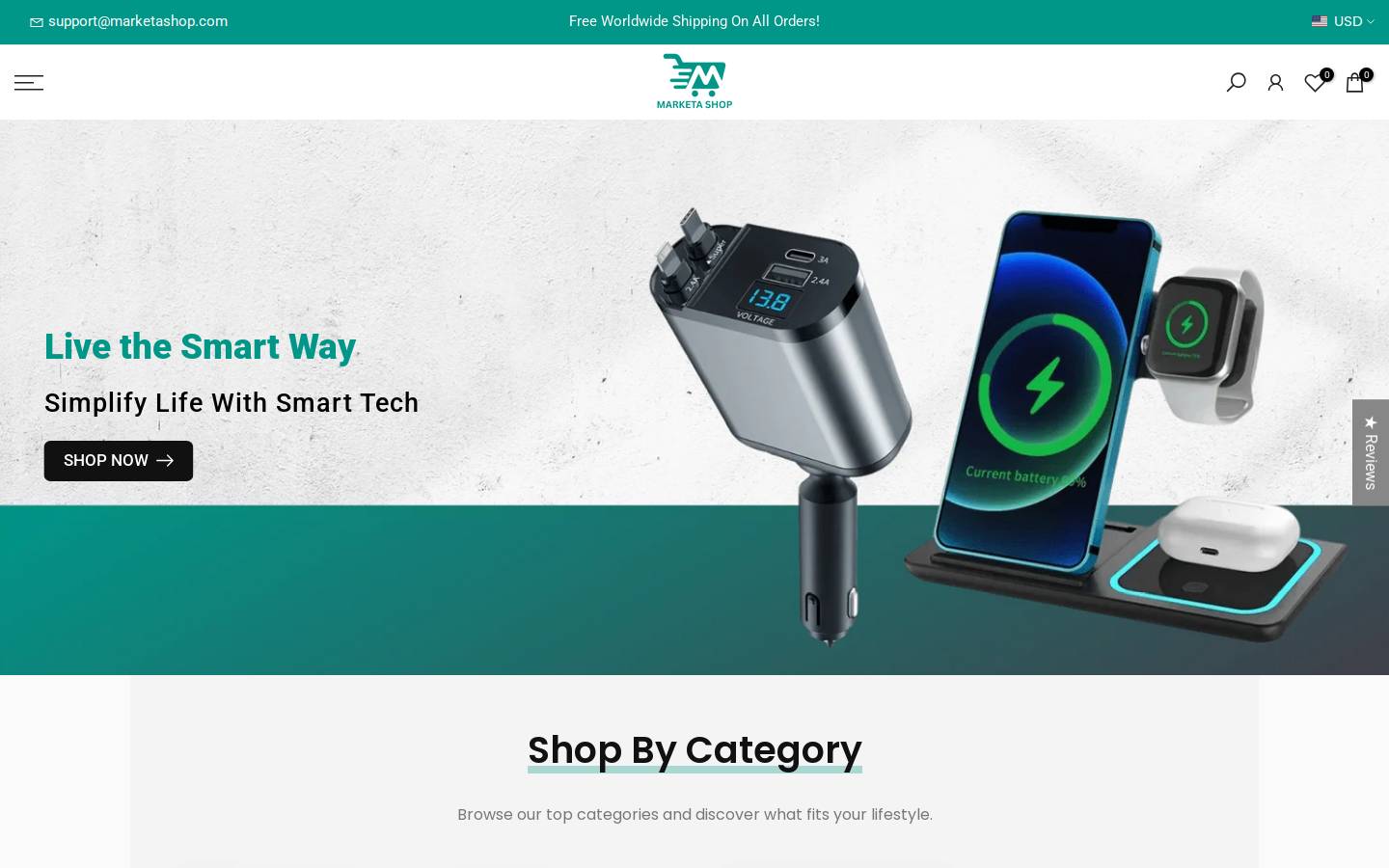 marketashop.com homepage screenshot