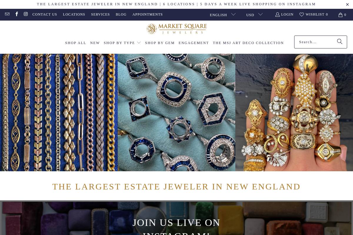Market Square Jewelers homepage screenshot