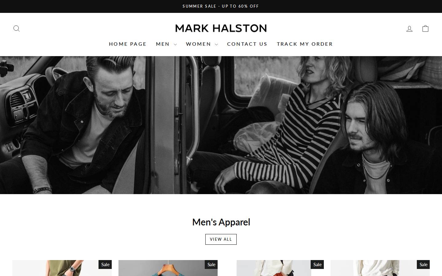 markhalston.com homepage screenshot