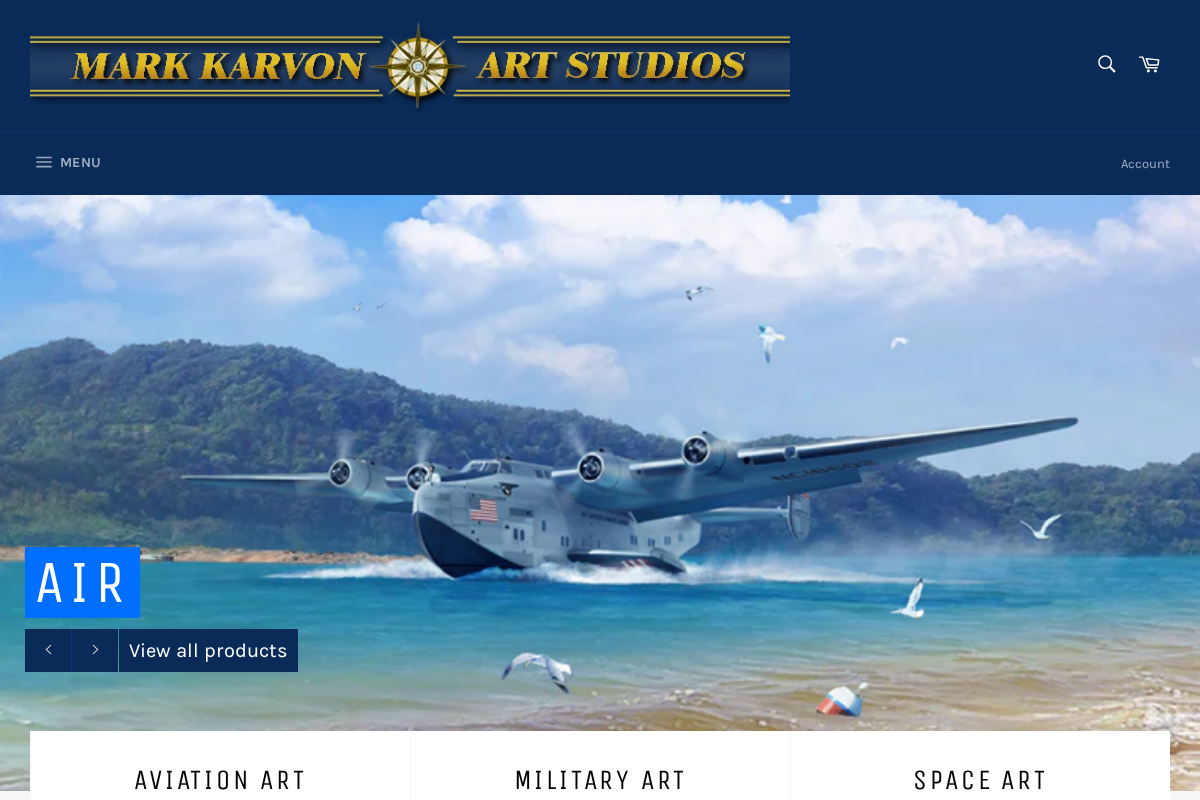 Mark Karvon Art Studios homepage screenshot