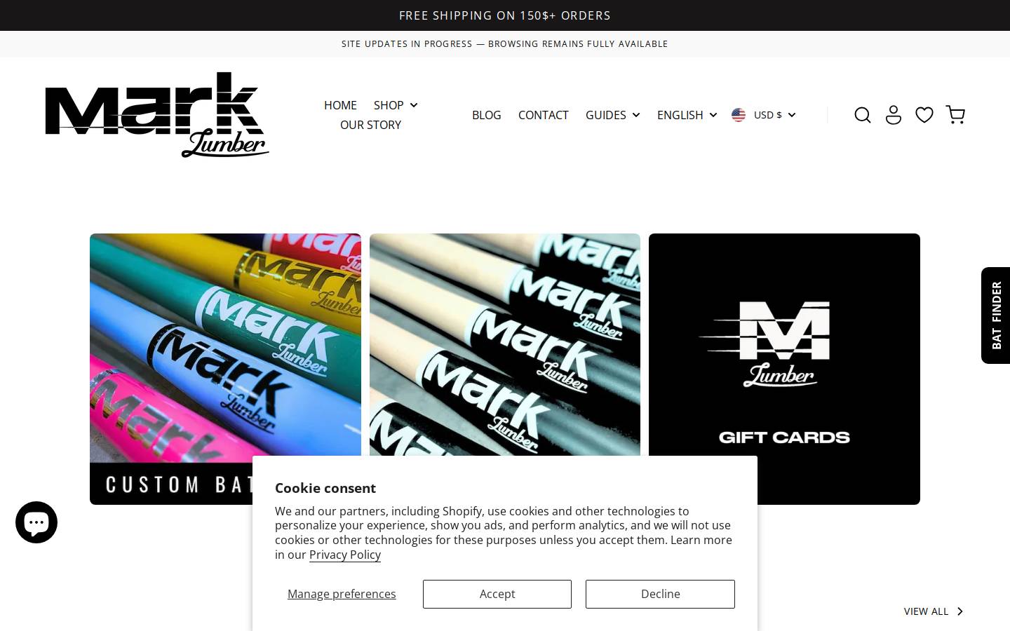 Märk Lumber homepage screenshot