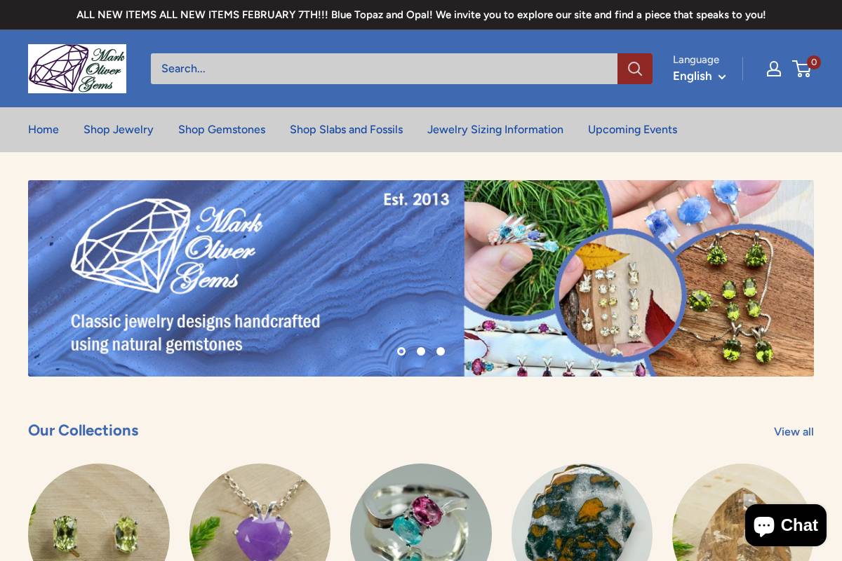 markolivergems.com homepage screenshot