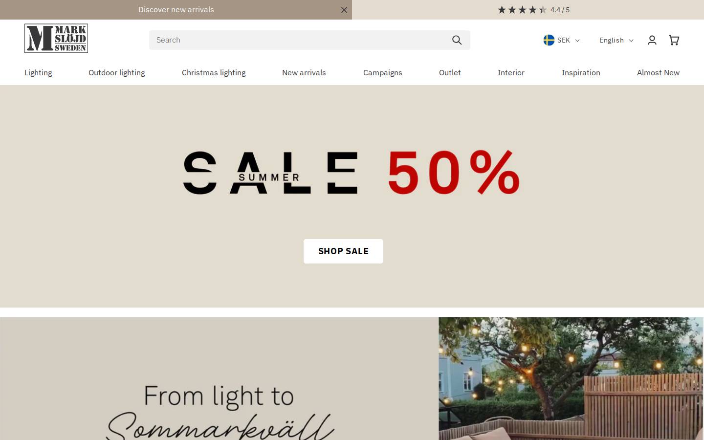 Markslöjd homepage screenshot