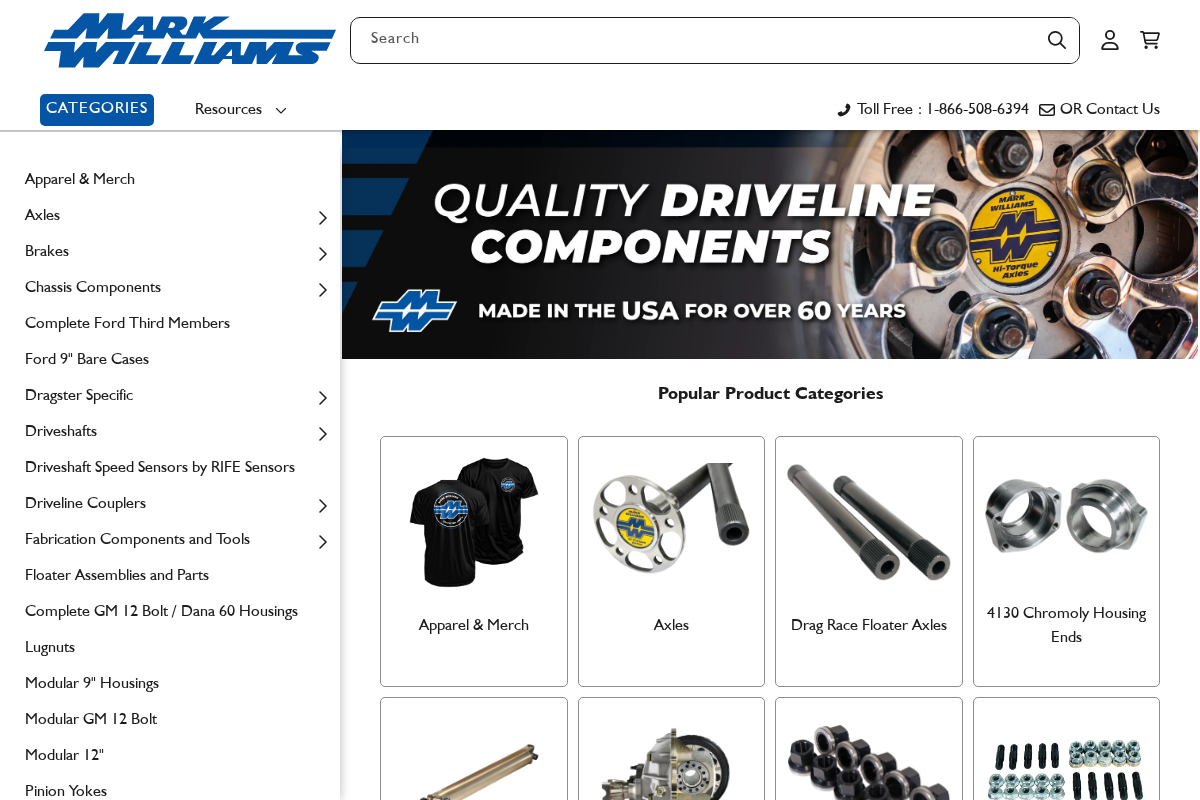 Mark Williams Driveline homepage screenshot