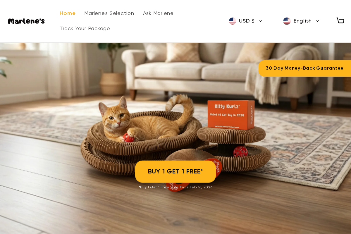 Marlenespetshop homepage screenshot