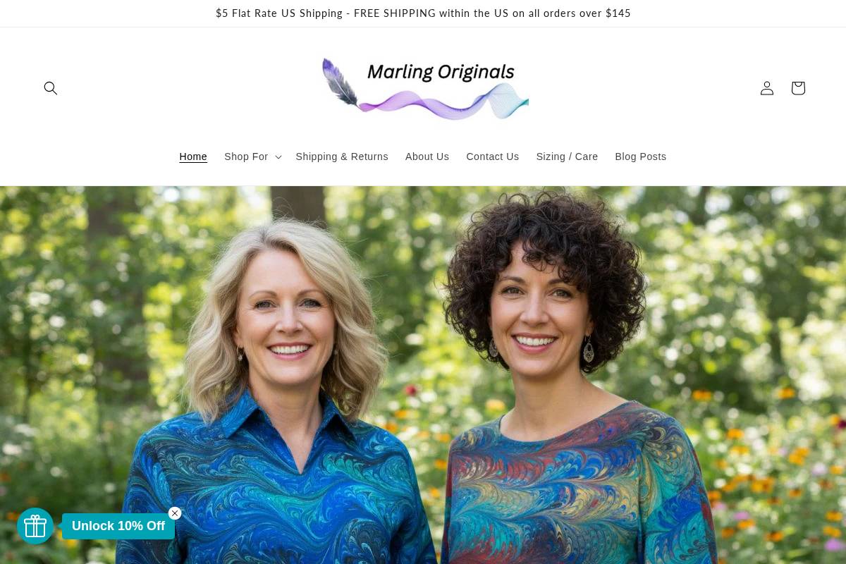 marlingoriginals.com homepage screenshot
