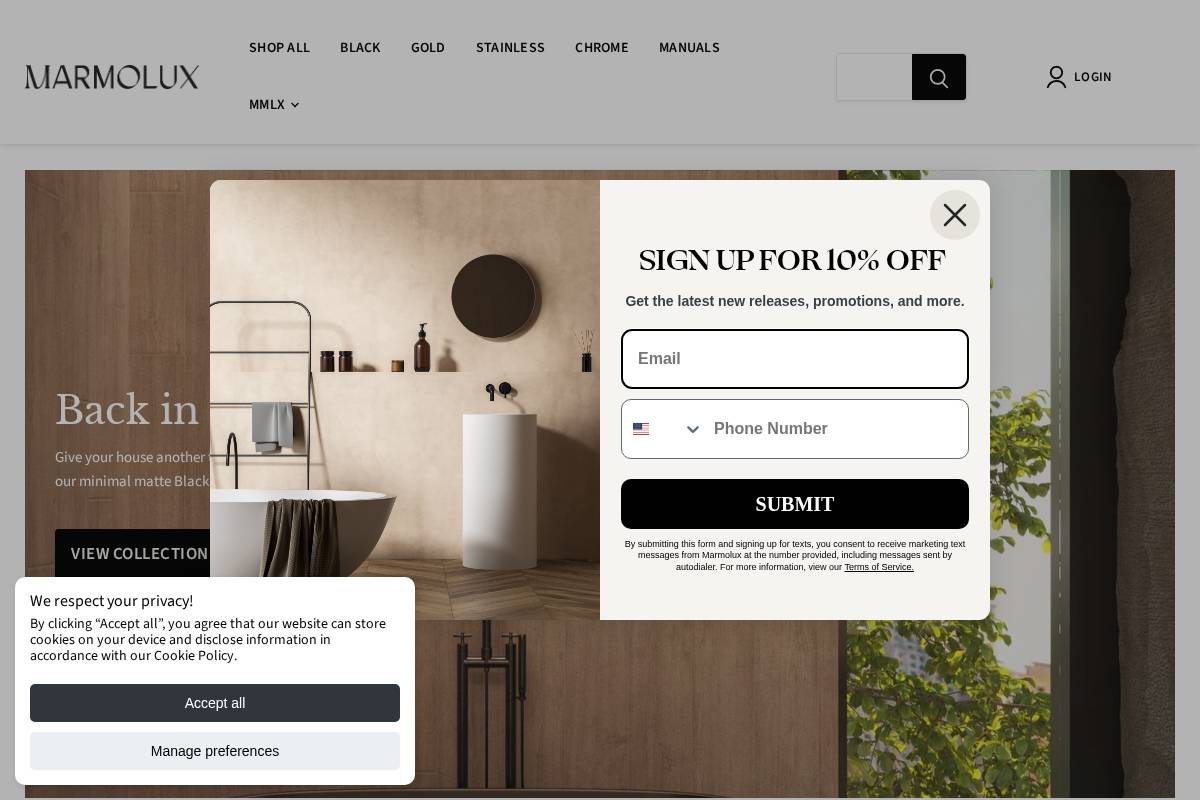 marmoluxdesign.com homepage screenshot