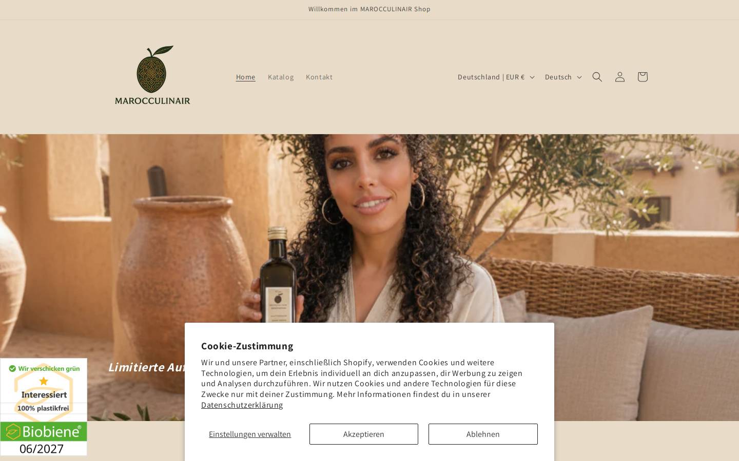 marocculinair.shop homepage screenshot