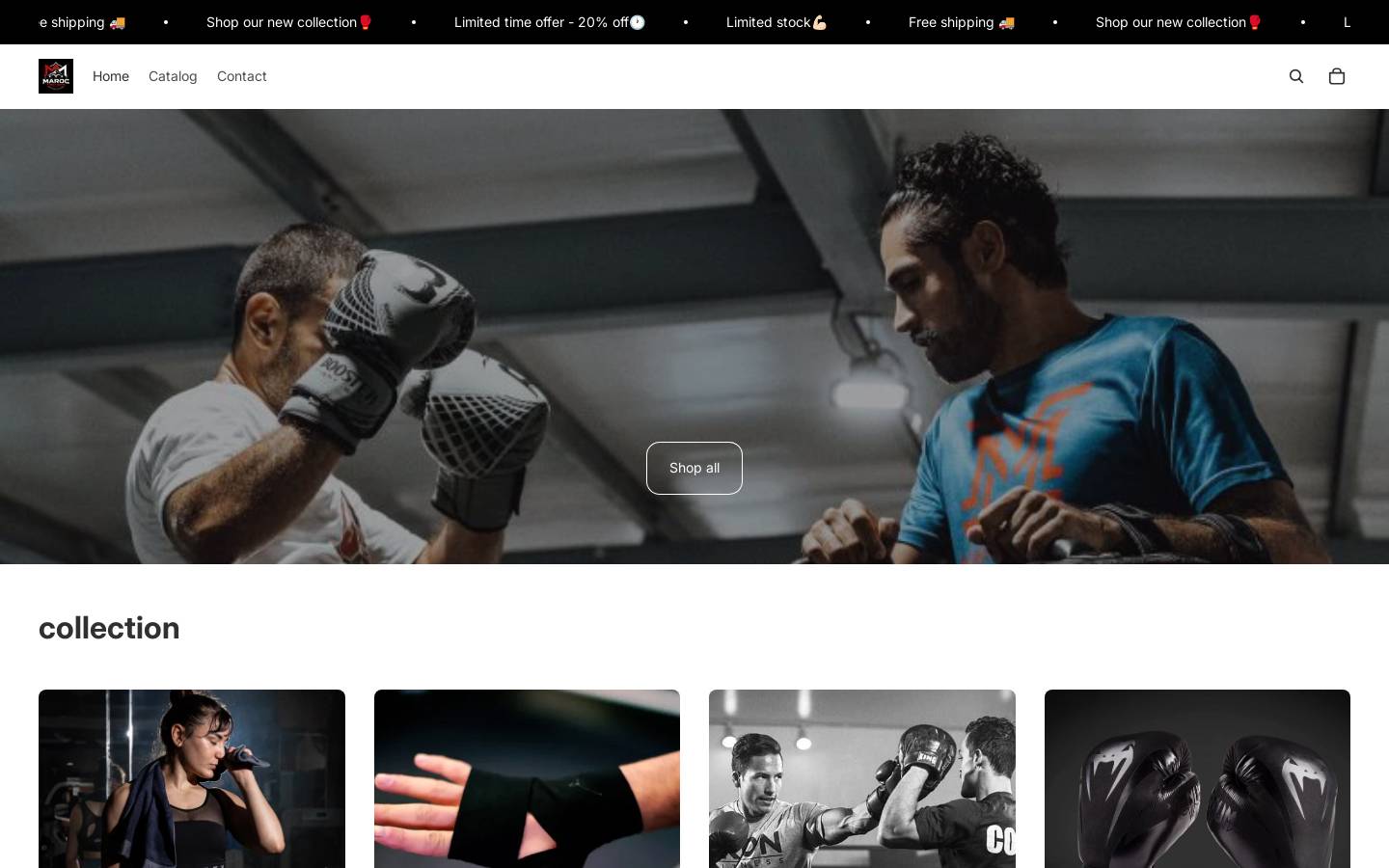 marocfightshop.com homepage screenshot