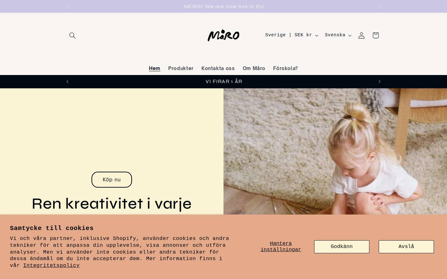 Måro AB homepage screenshot