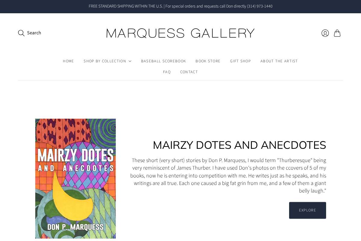 marquessgallery.com homepage screenshot