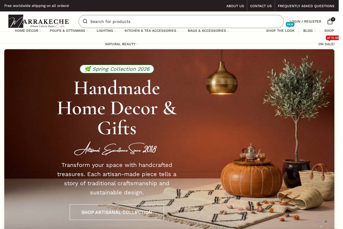 Marrakeche Crafts | Moroccan Handmade Online Store homepage screenshot